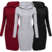 Velvet Hooded Hoodies Dress Women 2019 Autumn Winter Sweatshirts Long Sleeve Hoodies Pockets Sweatshirt Hoody Pullovers Dresses