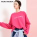 Vero Moda Women's 2019  ins style round neck drop shoulder loose sweatshirt Hoodie | 318433511