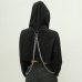 Weekeep Black Cropped Hooded Sweatshirt Women Loose Chain Patchwork Pullover Hoodie Fashion Streetwear Sweat Femme Hoodies Top