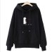 Winter Pullover Sweatshirts Women Cat Kawaii Poleron Mujer 2019 Kangaroo Pocket Hoodie School Korean Streetwear Oversized Hoodie