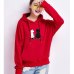 Winter Pullover Sweatshirts Women Cat Kawaii Poleron Mujer 2019 Kangaroo Pocket Hoodie School Korean Streetwear Oversized Hoodie