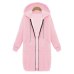 Wipalo 2019 Autumn Winter Casual Women Long Hoodies Sweatshirt Coat Zip Up Outerwear Hooded Jacket Plus Size velvet Outwear Tops