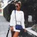 Women Bowknot Long Sleeve Hoodies Round Neck Crop Tops White Pink Short Sweatshirts Spring Outfits Fashion