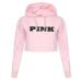 Women Oversized Hoodies Jumper Sweatshirt Female Pink Cropped Top Winter Kawaii Harajuku Letter Loose Pullover