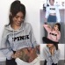 Women Oversized Hoodies Jumper Sweatshirt Female Pink Cropped Top Winter Kawaii Harajuku Letter Loose Pullover