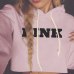 Women Oversized Hoodies Jumper Sweatshirt Female Pink Cropped Top Winter Kawaii Harajuku Letter Loose Pullover