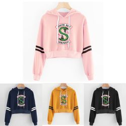 Women sexy crop top hoodies RIVERDALE Southside Serpent Print harajuku Spring hot sale casual hoodies sweatshirts plus size