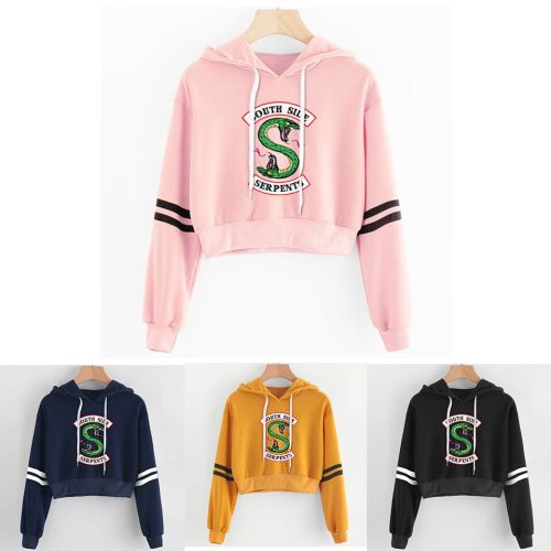 Women sexy crop top hoodies RIVERDALE Southside Serpent Print harajuku Spring hot sale casual hoodies sweatshirts plus size