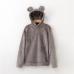 Women's Flannel Hoodies Sweatshirts Lovely With Bears Ears Solid Warm Hoodie Autumn Winter Casual Campus Pullovers Coat