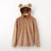 Women's Flannel Hoodies Sweatshirts Lovely With Bears Ears Solid Warm Hoodie Autumn Winter Casual Campus Pullovers Coat