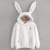 Womens Rabbit Ear Girl Long Sleeve Hoodies Sweatshirt Autumn Winter Cotton Hooded Coat Lovely Female Bunny Hoodies