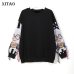 XITAO Black Long Sleeve Sweatshirts Women Patchwork Print Tassel Pullover Harajuku Hoodie Pullover Women Clothes New XWW2734