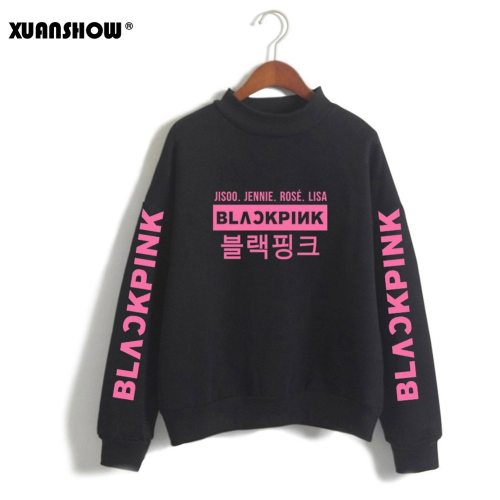 XUANSHOW 2019 BLACKPINK Kpop Sweatshirt Hip Hop Casual Letters Printed Hoodies Clothes Pullover Outwear Long Sleeve Moleton