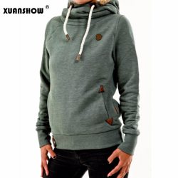 XUANSHOW 2019 Winter Hoodies for Women Cotton Long Sleeve Pocket Thick Keep Warm Fashion Pullovers Ladies Coat Outwear