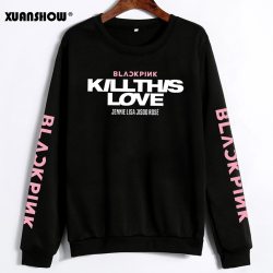 XUANSHOW Unisex Lovers Clothes Korean BLACKPINK KILL THIS LOVE Album Letters Sweatshirt Man Woman Pullover Sudadera Mujer