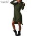 YIMOSI Women Pockets Pullover Svitshot 2019 Casual Hoodies Women Tracksuit Hoodies Sweatshirt Female Slim Hoody Dress