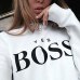 Yes Boss Letter Hoodies Cotton Basic Student BF Style Pullovers Sports Loose Tops Long Sleeve Outwear Street Girls Sweatshirts