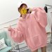 chic Solid  oversized hoodie women  floral o-neck female autumn winter casual  long sleeve pullovers hoodie  sweatshirts