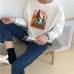 deal with the devil Print New Women Fashion Vintage Long Sleeve Let's Winter Devil Pattern Top Harajuku Tumblr Women Sweatshirt