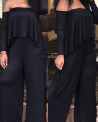  Casual Strapless Fold Design Black Polyester One-piece Jumpsuits