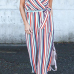 Color Striped Wide Leg Romper Color Striped Wide Leg Romper