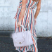 Color Striped Wide Leg Romper Color Striped Wide Leg Romper