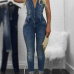 Denim Solid Regular Jumpsuits Denim Solid Regular Jumpsuits