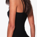 Fashion Spaghetti Strap Sleeveless Black Cotton Blends One-piece Bodysuits Fashion Spaghetti Strap Sleeveless Black Cotton Blends One-piece Bodysuits