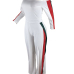  Leisure Bateau Neck Slit Design White Polyester One-piece Jumpsuits