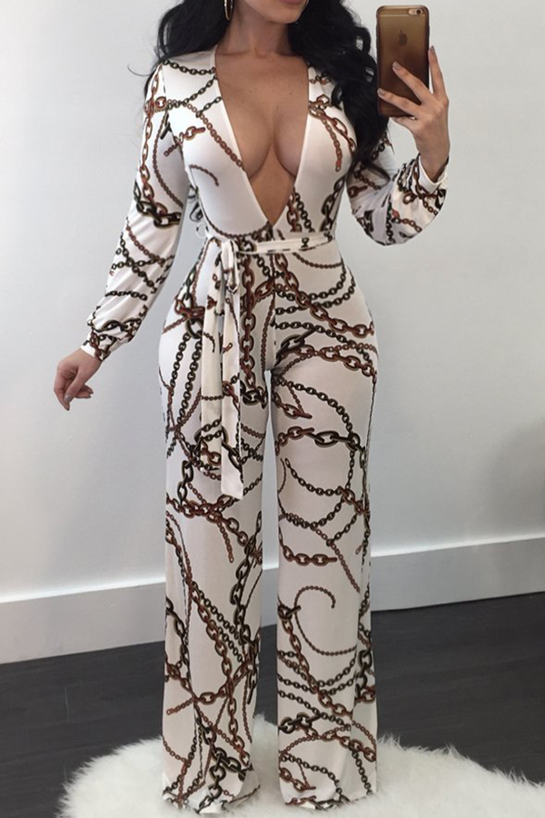  Polyester Print Regular Jumpsuits