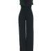 Sexy Deep V Neck Backless Black Polyester One-piece Jumpsuits Sexy Deep V Neck Backless Black Polyester One-piece Jumpsuits