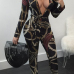 Sexy Deep V Neck Floral Print Black Polyester One-piece Jumpsuits Sexy Deep V Neck Floral Print Black Polyester One-piece Jumpsuits