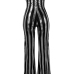 Sexy Dew Shoulder Striped Black-gold Polyester One-piece Jumpsuits Sexy Dew Shoulder Striped Black-gold Polyester One-piece Jumpsuits