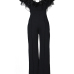 Sexy Gauze Patchwork Black Polyester One-piece Jumpsuits Sexy Gauze Patchwork Black Polyester One-piece Jumpsuits