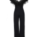 Sexy Gauze Patchwork Black Polyester One-piece Jumpsuits Sexy Gauze Patchwork Black Polyester One-piece Jumpsuits