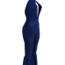 Sexy Halter Neck Backless Blue Polyester One-piece Jumpsuits Sexy Halter Neck Backless Blue Polyester One-piece Jumpsuits