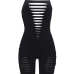 Sexy Hollow-out Black Cotton One-piece Skinny Jumpsuits Sexy Hollow-out Black Cotton One-piece Skinny Jumpsuits