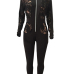  Sexy Hollow-out Zipper Design Black Polyester One-piece Jumpsuits