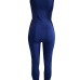 Sexy Patchwork Blue Polyester One-piece Jumpsuits Sexy Patchwork Blue Polyester One-piece Jumpsuits