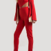 Sexy Round Neck Hollow-out Red Polyester One-piece Jumpsuits Sexy Round Neck Hollow-out Red Polyester One-piece Jumpsuits