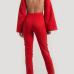 Sexy Round Neck Hollow-out Red Polyester One-piece Jumpsuits Sexy Round Neck Hollow-out Red Polyester One-piece Jumpsuits