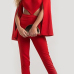 Sexy Round Neck Hollow-out Red Polyester One-piece Jumpsuits Sexy Round Neck Hollow-out Red Polyester One-piece Jumpsuits