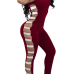 Sexy Round Neck Hollow-out Wine Red Polyester One-piece Jumpsuits Sexy Round Neck Hollow-out Wine Red Polyester One-piece Jumpsuits