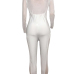 Sexy Round Neck See-Through White Polyester One-piece Jumpsuits Sexy Round Neck See-Through White Polyester One-piece Jumpsuits