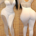 Sexy Round Neck See-Through White Polyester One-piece Jumpsuits Sexy Round Neck See-Through White Polyester One-piece Jumpsuits