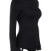 Sexy Round Neck Tassels Design Black Polyester One-piece Jumpsuits Sexy Round Neck Tassels Design Black Polyester One-piece Jumpsuits