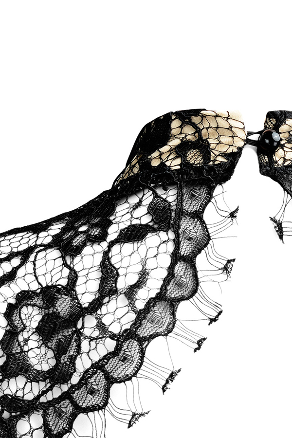  Sexy Stand Collar Hollow-out Black Bud Silk One-piece Jumpsuits