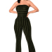 Sexy Strapless Striped Green Polyester One-piece Jumpsuits Sexy Strapless Striped Green Polyester One-piece Jumpsuits