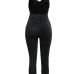 Sexy V Neck Hollow-out Black Polyester One-piece Jumpsuits Sexy V Neck Hollow-out Black Polyester One-piece Jumpsuits