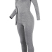 Sexy V Neck Lacing Design Light Grey Cotton Blends One-piece Jumpsuits Sexy V Neck Lacing Design Light Grey Cotton Blends One-piece Jumpsuits